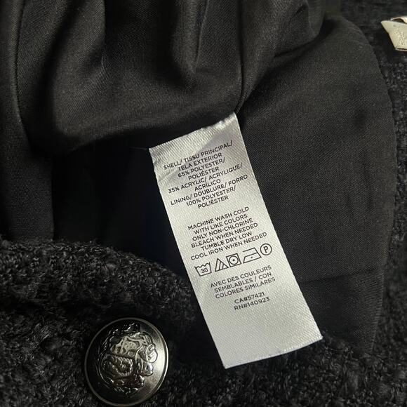 LOFT Black Tweed Double-Breasted Mini Skirt 4 - Picture 5 of 6